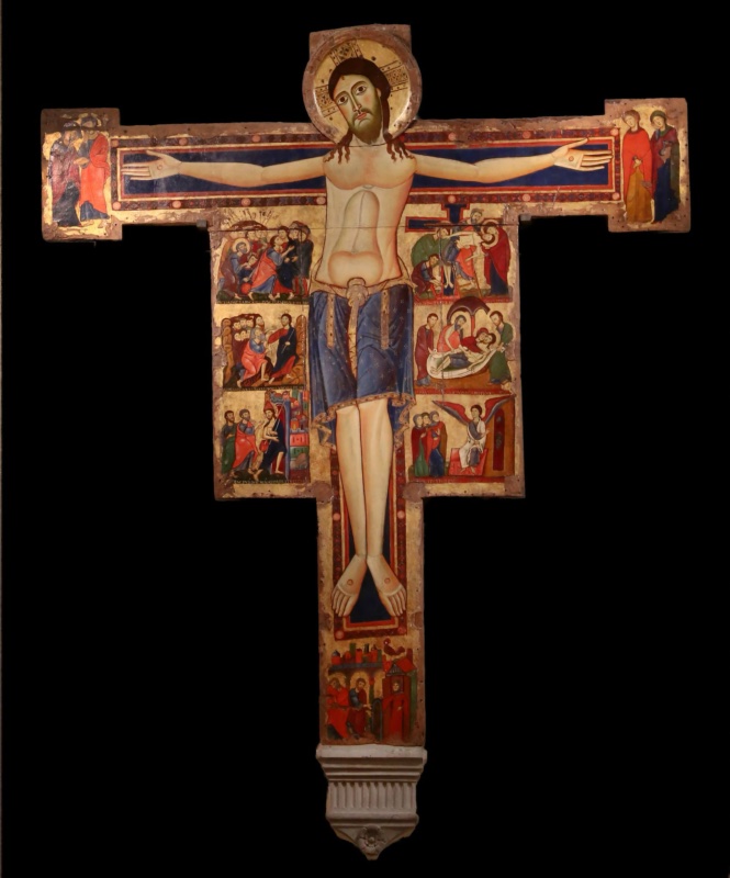 Painted Cross with Passion Scenes